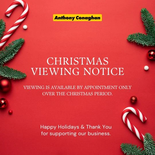 Viewing by appointment over Christmas